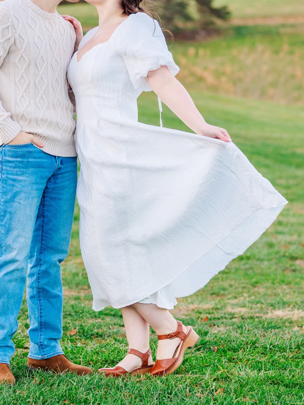 Lulu's White Puff Sleeve Midi Dress